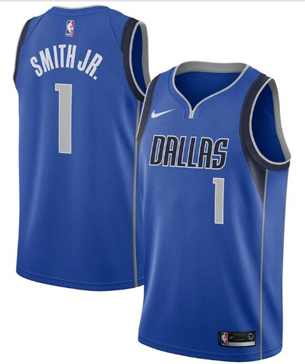 Men's Dallas Mavericks #1 Dennis Smith Jr. Royal NBA Icon Edition Swingman Stitched Jersey