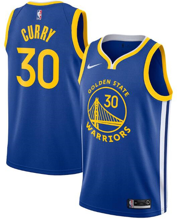 Men's Golden State Warriors #30 Stephen Curry Royal NBA Icon Edition Stitched Jersey