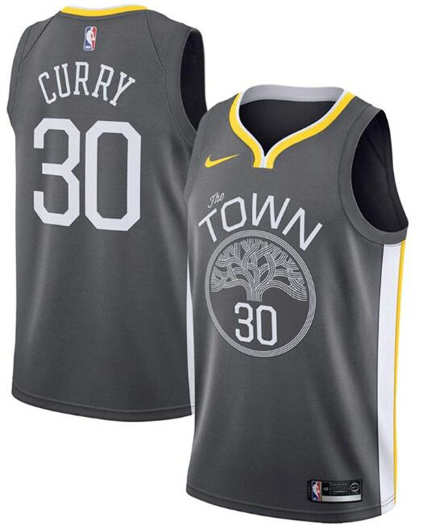 Men's Golden State Warriors #30 Stephen Curry Black NBA Statement Edition Stitched Jersey