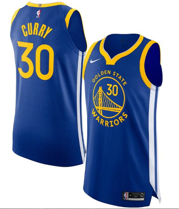 Men's Golden State Warriors #30 Stephen Curry Royal NBA Icon Edition Stitched Jersey