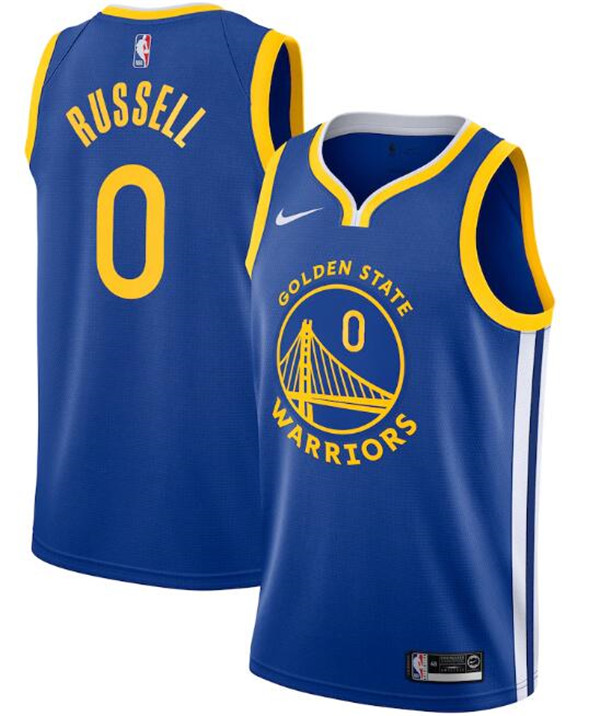 Men's Golden State Warriors #0 D'Angelo Russell Royal NBA Icon Edition Stitched Jersey