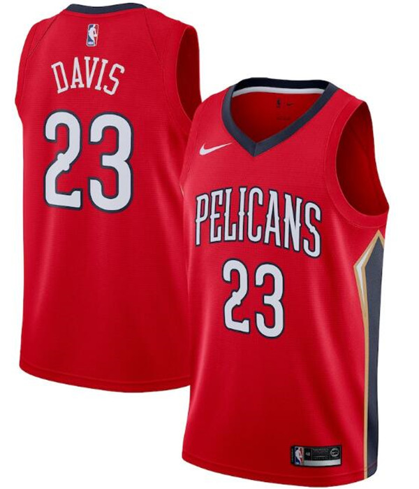 Men's New Orleans Pelicans #23 Anthony Davis Red NBA Statement Edition Stitched Jersey