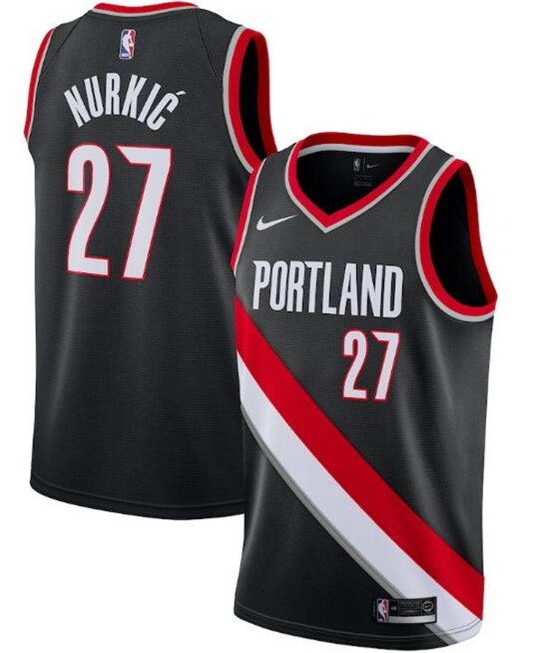 Men's Portland Trail Blazers #27 Jusuf Nurkic Black NBA Icon Edition Stitched Jersey