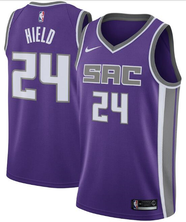 Men's Sacramento Kings #24 Buddy Hield Purple NBA Icon Editon Stitched Jersey