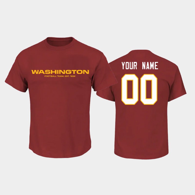 Men's Washington Football Team ACTIVE PLAYER Custom 2020 Red NFL T-Shirt