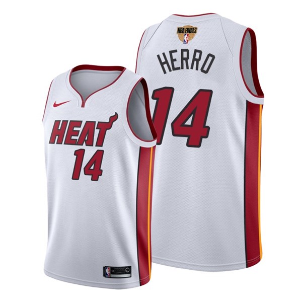 Men's Miami Heat White #14 Tyler Herro 2020 Finals Bound Association Edition Stitched NBA Jersey