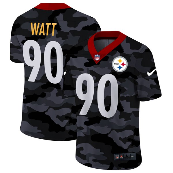 Men's Pittsburgh Steelers #90 T. J. Watt 2020 Camo Stitched Limited Jersey