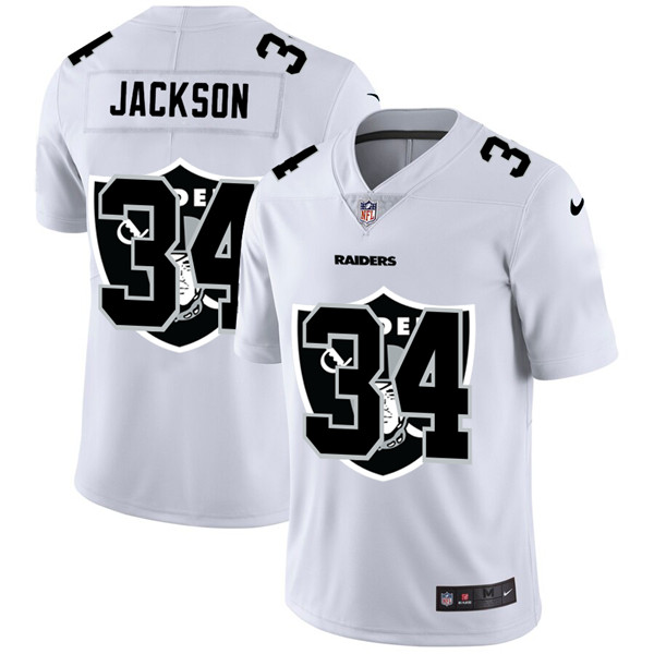 Men's Oakland Raiders #34 Bo Jackson White NFL Stitched Jersey