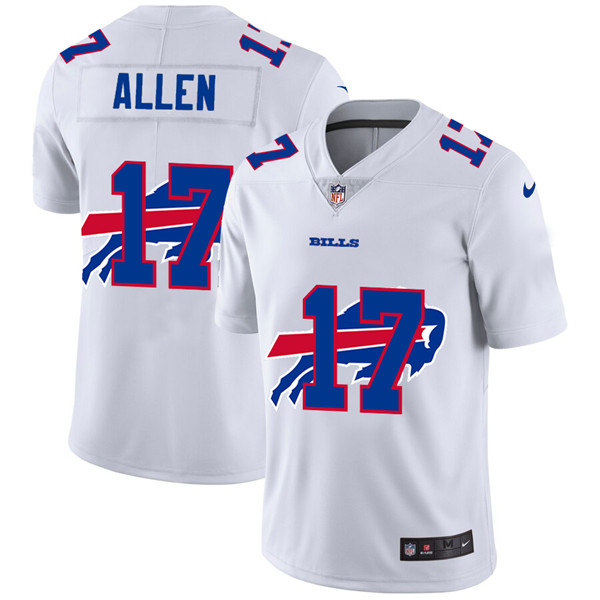 Men's Buffalo Bills #17 Josh Allen White NFL Stitched Jersey