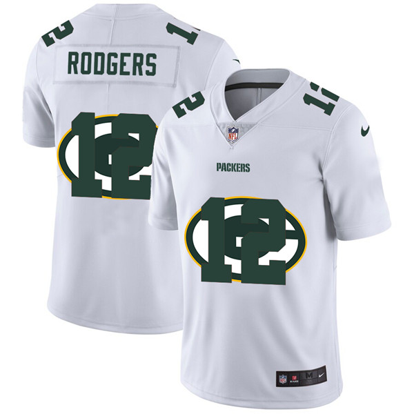 Men's Green Bay Packers #12 Aaron Rodgers White NFL Stitched Jersey