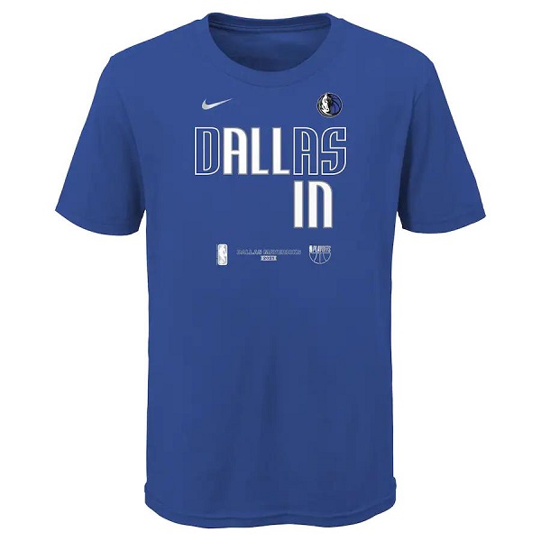 Men's Dallas Mavericks 2021 Blue Playoff Bound Dunk T-Shirt