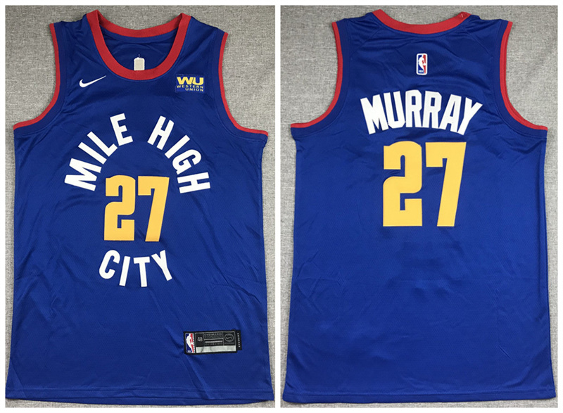 Men's Denver Nuggets #27 Jamal Murray Blue Stitched Jersey