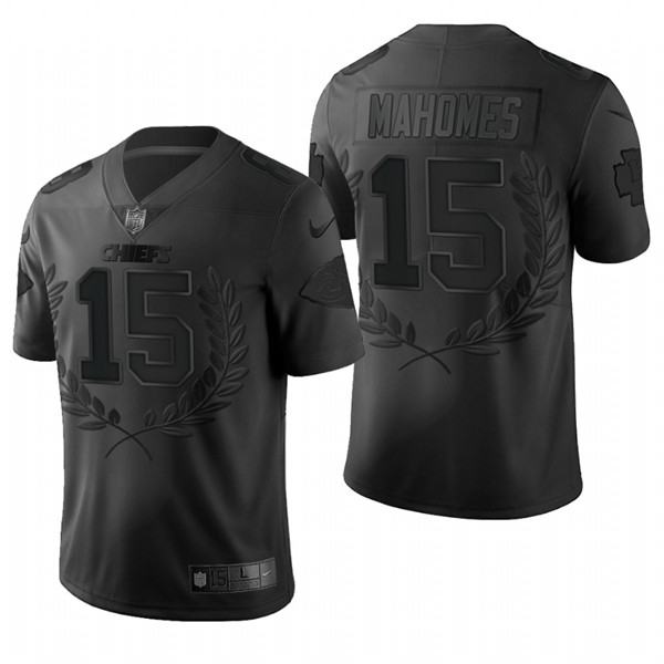 Men's Kansas City Chiefs #15 Patrick Mahomes Black NFL Stitched Jersey