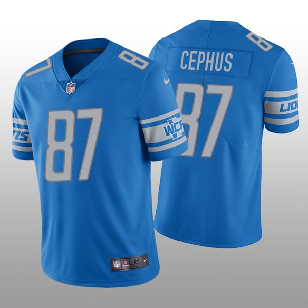 Men's Detroit Lions #87 Quintez Cephus Blue NFL Vapor Untouchable Limited Stitched Jersey