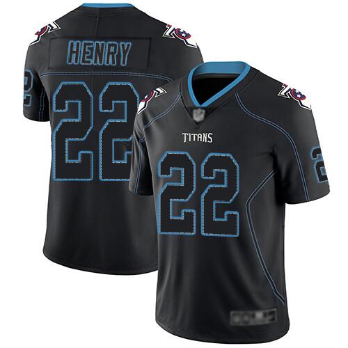 Men's Black Tennessee Titans #22 Derrick Henry Lights Out Stitched Jersey