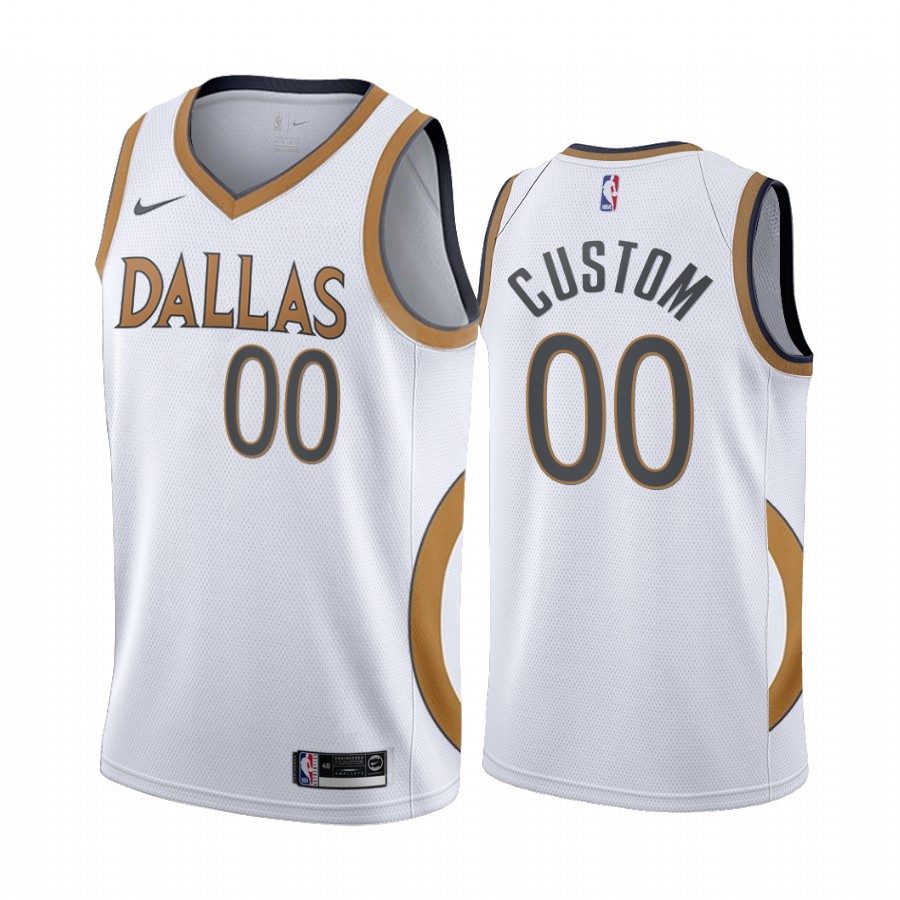 Men's Dallas Mavericks Active Player White City Edition 2020-21 Custom Stitched NBA Jersey