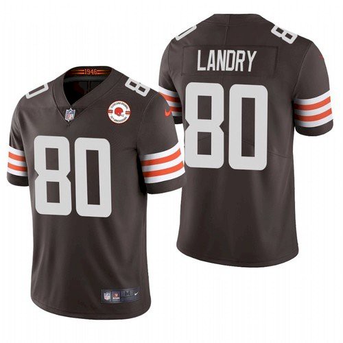 Men's Cleveland Browns #80 Jarvis Landry 2021 Brown NFL 75th Anniversary Vapor Untouchable Limited Stitched Jersey