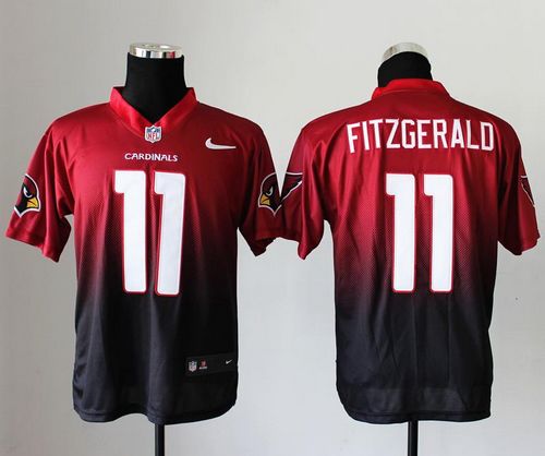 Nike Cardinals #11 Larry Fitzgerald Red/Black Men's Stitched NFL Elite Fadeaway Fashion Jersey