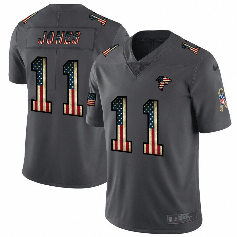 Atlanta Falcons #11 Julio Jones Nike 2018 Salute to Service Retro USA Flag Limited NFL Jersey
