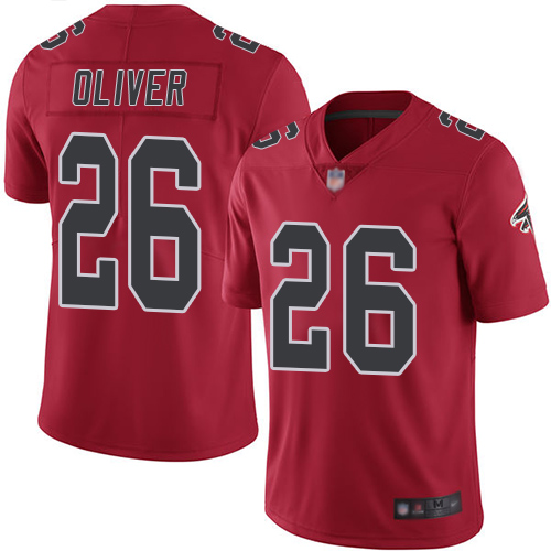 Nike Falcons #26 Isaiah Oliver Red Men's Stitched NFL Limited Rush Jersey