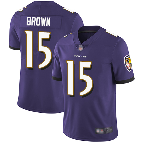 Nike Ravens #15 Marquise Brown Purple Team Color Men's Stitched NFL Vapor Untouchable Limited Jersey
