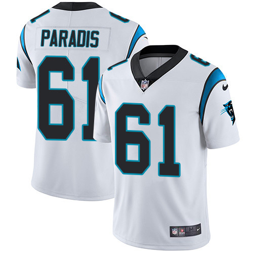 Nike Panthers #61 Matt Paradis White Men's Stitched NFL Vapor Untouchable Limited Jersey