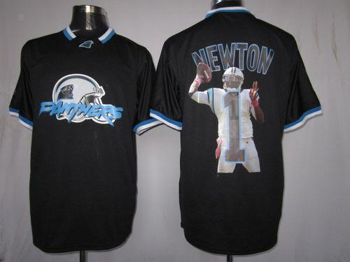 Nike Panthers #1 Cam Newton Black Men's NFL Game All Star Fashion Jersey