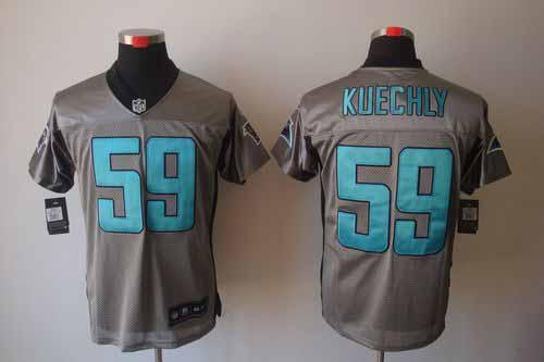 Nike Panthers #59 Luke Kuechly Grey Shadow Men's Stitched NFL Elite Jersey
