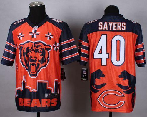 Nike Bears #40 Gale Sayers Orange Men's Stitched NFL Elite Noble Fashion Jersey