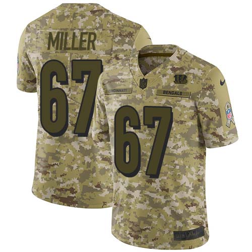 Nike Bengals #67 John Miller Camo Men's Stitched NFL Limited 2018 Salute To Service Jersey