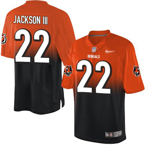 Nike Bengals #22 William Jackson III Orange/Black Men's Stitched NFL Elite Fadeaway Fashion Jersey