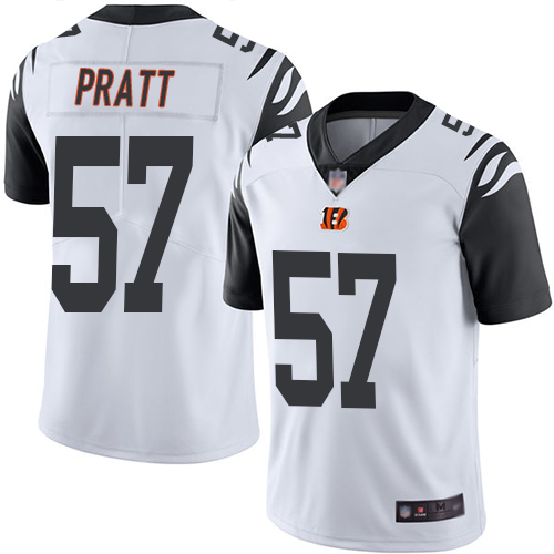 Nike Bengals #57 Germaine Pratt White Men's Stitched NFL Limited Rush Jersey