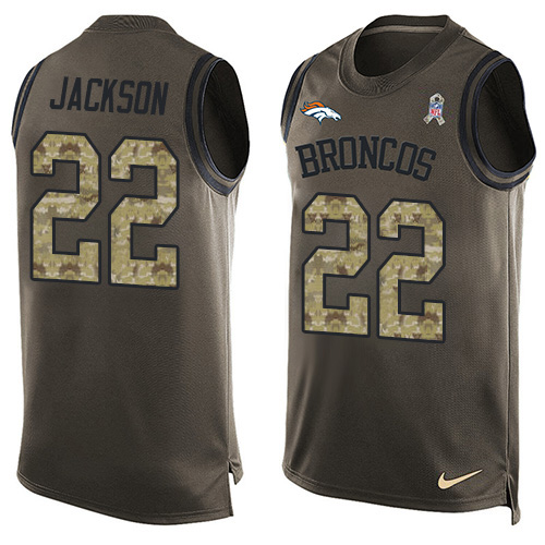 Nike Broncos #22 Kareem Jackson Green Men's Stitched NFL Limited Salute To Service Tank Top Jersey