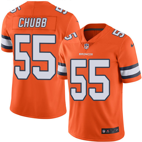 Nike Broncos #55 Bradley Chubb Orange Men's Stitched NFL Limited Rush Jersey