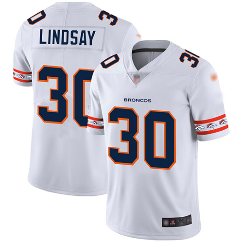 Nike Broncos #30 Phillip Lindsay White Men's Stitched NFL Limited Team Logo Fashion Jersey