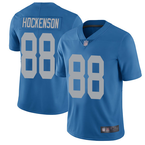 Nike Lions #88 T.J. Hockenson Blue Throwback Men's Stitched NFL Vapor Untouchable Limited Jersey