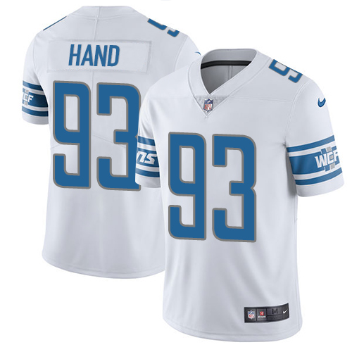 Nike Lions #93 Da'Shawn Hand White Men's Stitched NFL Vapor Untouchable Limited Jersey