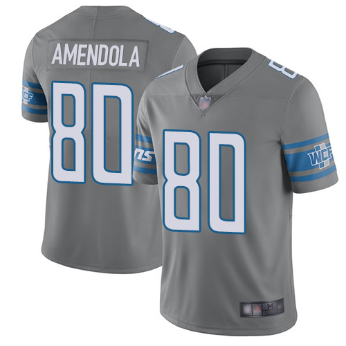 Nike Lions #80 Danny Amendola Gray Men's Stitched NFL Limited Rush Jersey