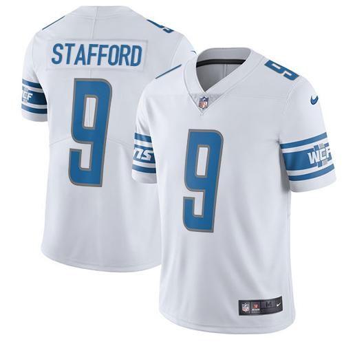 Nike Lions #9 Matthew Stafford White Men's Stitched NFL Vapor Untouchable Limited Jersey