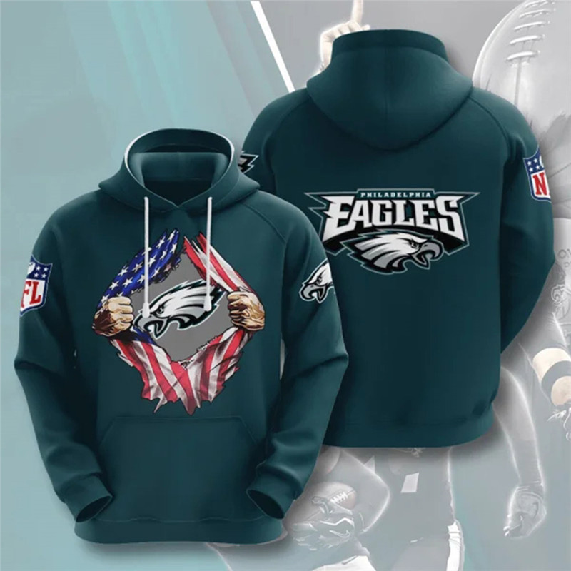 Men's Philadelphia Eagles Green NFL 3D Trending T-Shirt Hoodie
