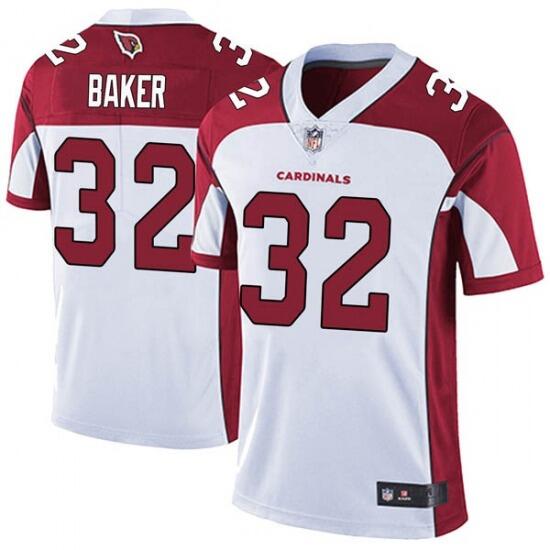 Men's Arizona Cardinals #32 Budda Baker White/Red NFL Vapor Untouchable Limited Stitched Jersey