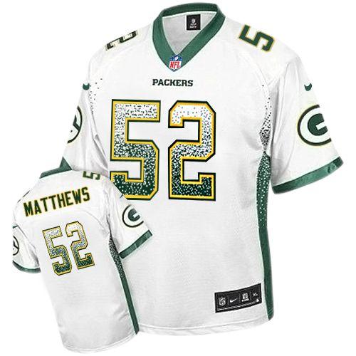 Nike Packers #52 Clay Matthews White Men's Stitched NFL Elite Drift Fashion Jersey