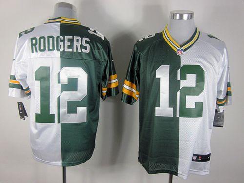 Nike Packers #12 Aaron Rodgers Green/White Men's Stitched NFL Elite Split Jersey