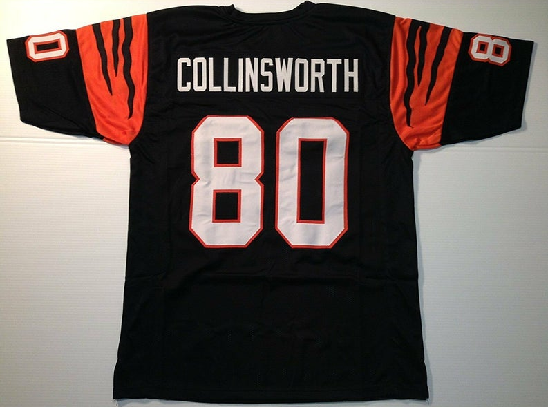 Men's Cincinnati Bengals #80 Cris Collinsworth Black Throwback Stitched Jersey