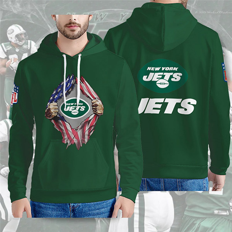 Men's New York Jets Green NFL 3D Trending T-Shirt Hoodie