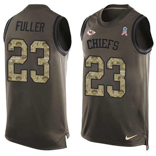 Nike Chiefs #23 Kendall Fuller Green Men's Stitched NFL Limited Salute To Service Tank Top Jersey Nike Chiefs #23 Kendall Fuller Green Men's Stitched NFL Limited Salute To Service Tank Top Jersey