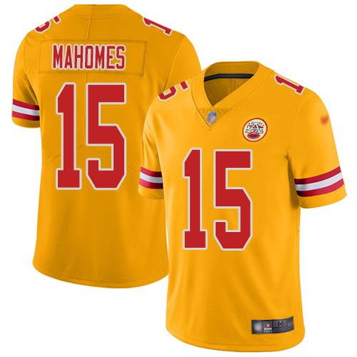 Nike Chiefs #15 Patrick Mahomes Gold Men's Stitched NFL Limited Inverted Legend Jersey