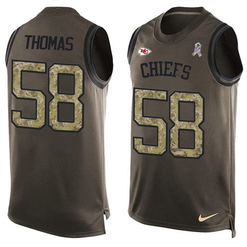 Nike Chiefs #58 Derrick Thomas Green Men's Stitched NFL Limited Salute To Service Tank Top Jersey