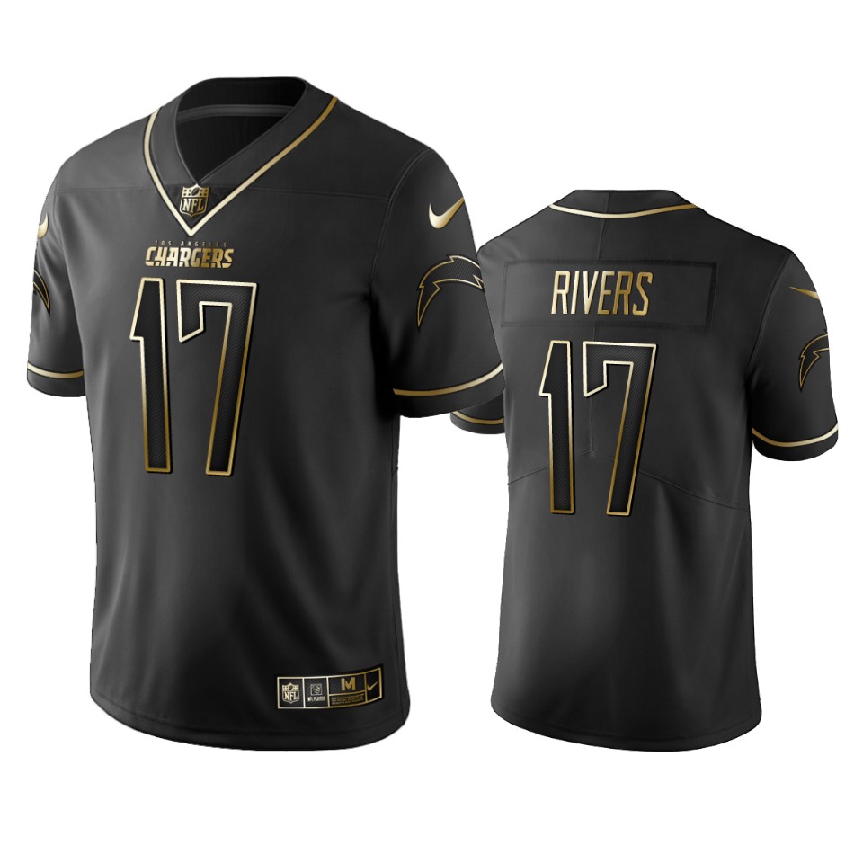 Chargers #17 Philip Rivers Men's Stitched NFL Vapor Untouchable Limited Black Golden Jersey