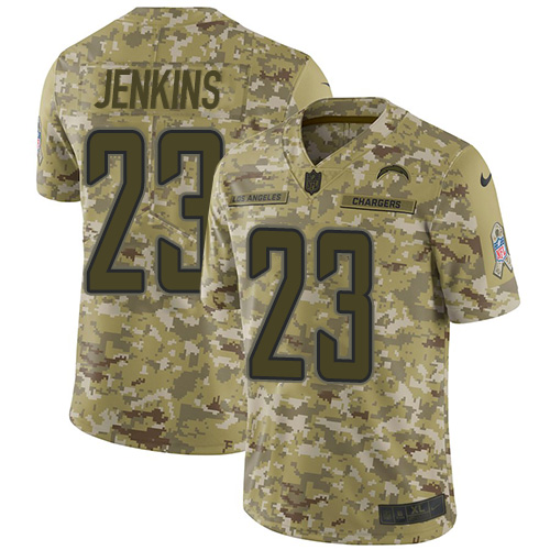 Nike Chargers #23 Rayshawn Jenkins Camo Men's Stitched NFL Limited 2018 Salute To Service Jersey Nike Chargers #23 Rayshawn Jenkins Camo Men's Stitched NFL Limited 2018 Salute To Service Jersey